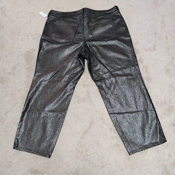 Woman's Jeans Black Denim Metallic finish size 20 - Picture 2 of 9